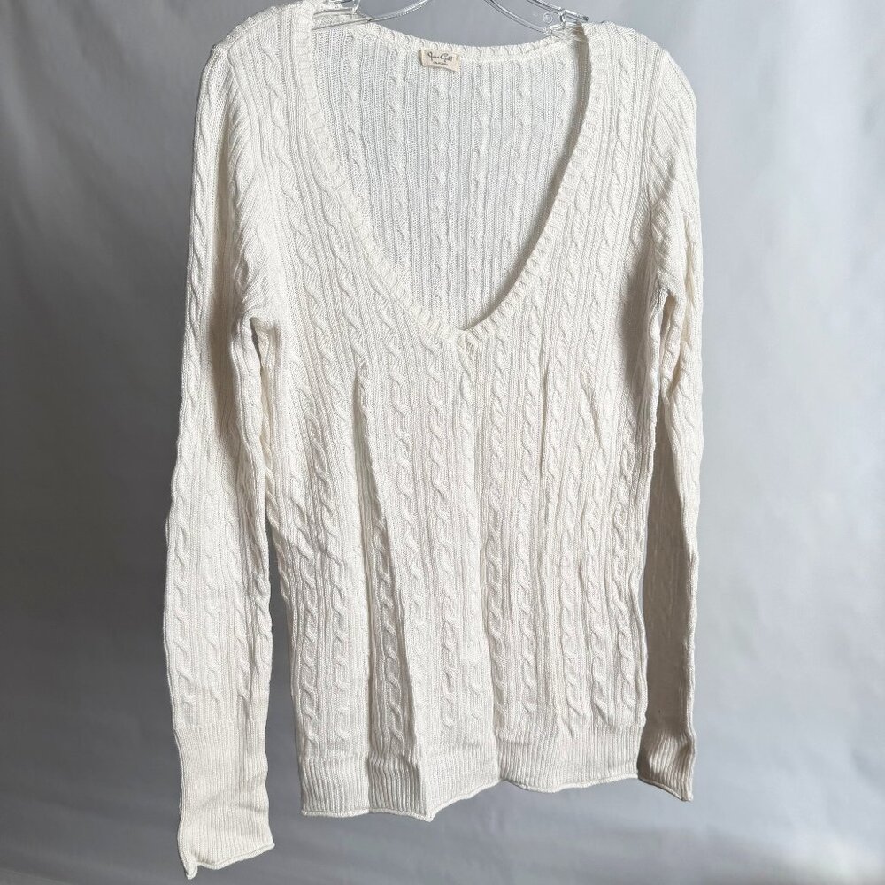 J. Galt / Brandy Melville White Cableknit Sweater